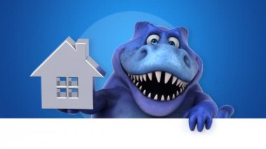 dinozor, komik karikatür karakter holding evi