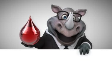 Eğlenceli gergedan Holding - 3d animasyon bırak