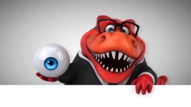 dinozor, komik çizgi film karakteri göz - 3d animasyon holding 