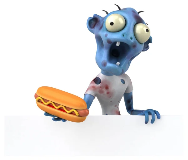 Śmieszne Kreskówki Znaków Hot Dog Ilustracja — Zdjęcie stockowe