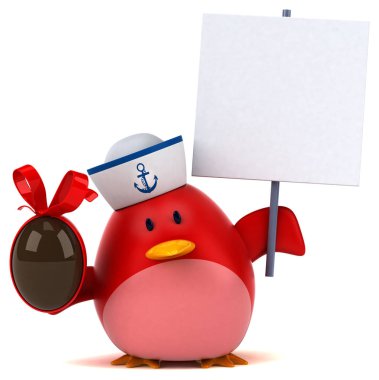 komik karikatür karakter Paskalya yumurtası ile - 3d çizim