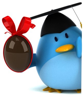 komik karikatür karakter Paskalya yumurtası ile - 3d çizim