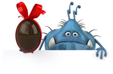 komik karikatür karakter Paskalya yumurtası ile - 3d çizim