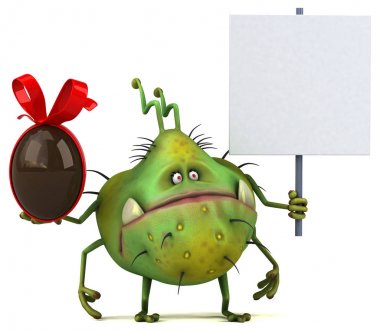 komik karikatür karakter Paskalya yumurtası ile - 3d çizim