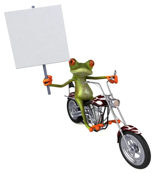 Motosikletli Eğlenceli Kurbağa Görüntü — Stok fotoğraf