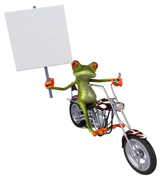 Grenouille Amusante Sur Une Moto Illustration — Photo