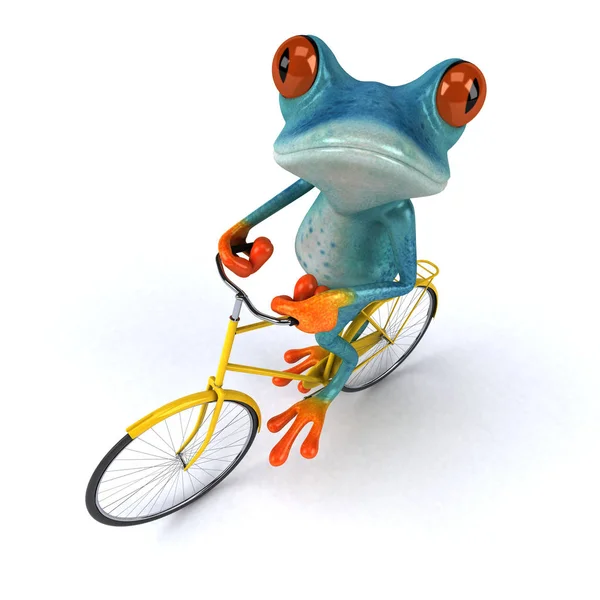 Fun Frog Cycling Illustration — Stock Photo, Image