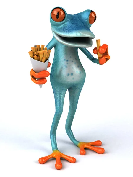 Fun Frog Fast Food Illustration — Stock Photo, Image