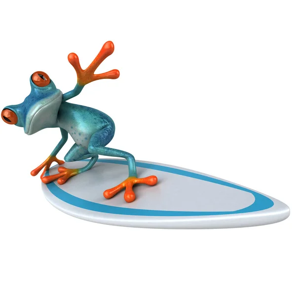 Fun Frog Surfer Illustration — Stock Photo, Image