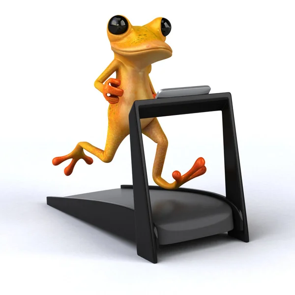 Fun Frog Running Illustration — Stok Foto