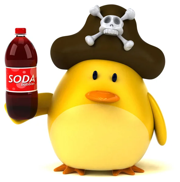 Fun Cartoon Character Soda Illustration — Stock Photo, Image