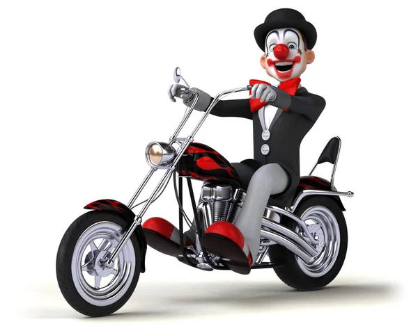 Leuke Clown Biker Illustratie — Stockfoto