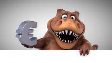 dinozor, komik çizgi film karakteri euro - 3d animasyon holding 