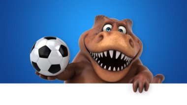 dinozor, eğlenceli çizgi film karakteri top - 3d animasyon holding 