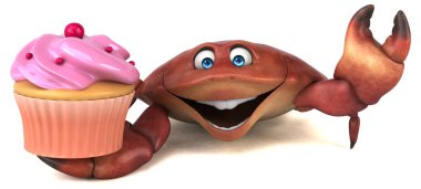 Cupcake - 3d çizim ile eğlenceli çizgi film karakteri