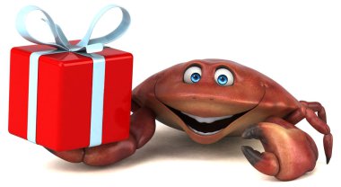 Eğlenceli çizgi film karakteri ile hediye - 3d çizim