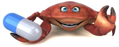 Hap ile eğlenceli çizgi film karakteri - 3D İllüstrasyon