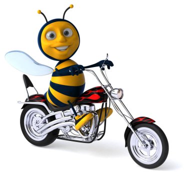 Motosiklette eğlence arısı - 3D Görüntü