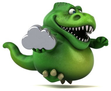 Eğlenceli çizgi film karakteri ile bulut - 3d çizim