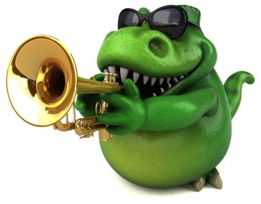 komik karikatür karakter müzisyen - 3d çizim