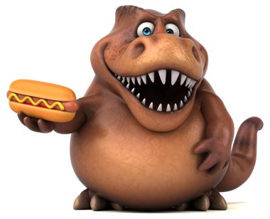 Hotdog - 3d çizim ile eğlenceli Trex 