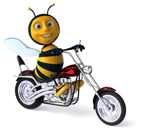 Веселая Пчела Мотоцикле Иллюстрация — стоковое фото