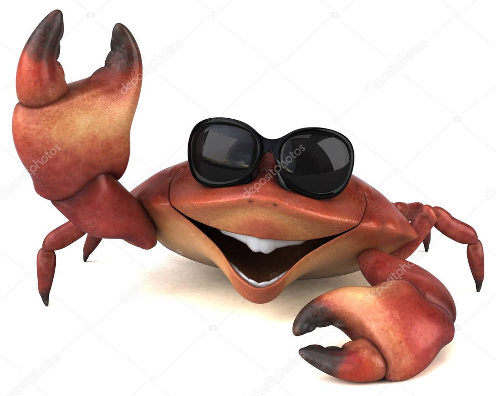 Fun crab  character  - 3D Illustration
