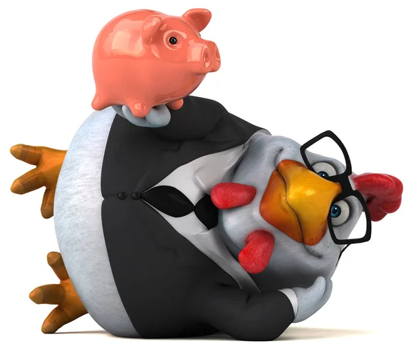 Spaß Cartoon Figur Mit Sparschwein Illustration — Stockfoto