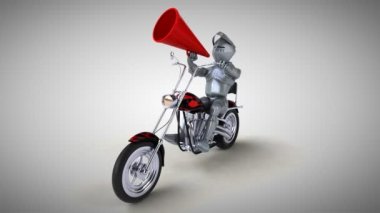 Eğlenceli şövalye motorcu - 3d animasyon