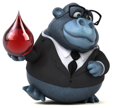 eğlenceli çizgi film karakteri damla - 3d çizim ile