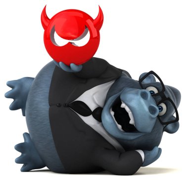 Eğlenceli çizgi film karakteri ile virüs - 3d çizim