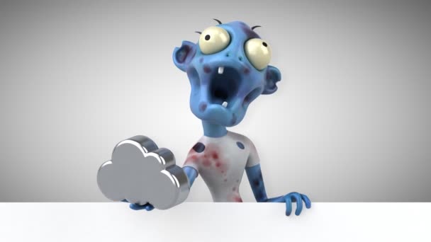 Spaß Cartoon Figur Mit Wolke Illustration — Stockvideo