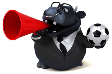 Eğlenceli karakteri ile topu - 3d çizim