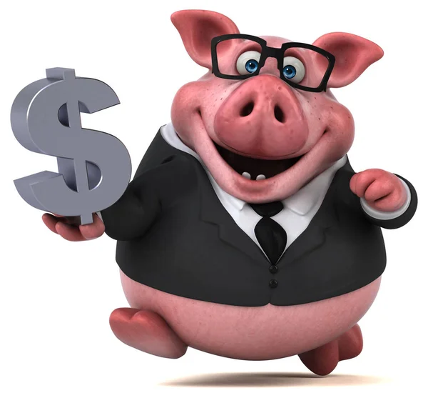 Fun Pig Dollar Illustration — Stock Photo, Image