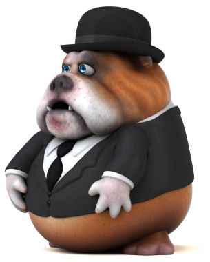 Eğlenceli çizgi film karakteri işadamı - 3d çizim