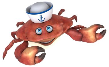 Eğlenceli yengeç karakteri - 3D Görüntü