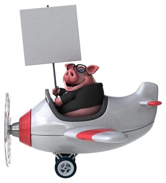 Personagem Desenho Animado Divertido Avião Ilustração — Fotografia de Stock