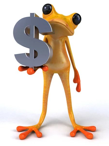 Lustiger Frosch Mit Dollar Illustration — Stockfoto