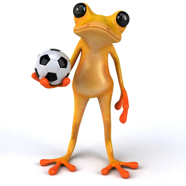 Fun Frosch Mit Ball Illustration — Stockfoto