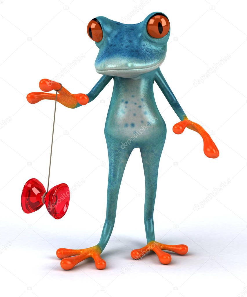 Fun frog character - 3D Illustration