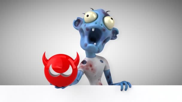 Divertido Personaje Dibujos Animados Con Virus Animación — Vídeo de stock