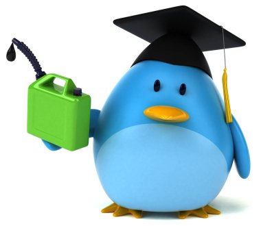 Komik çizgi film karakteri ile petrol - 3d çizim