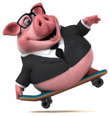 Eğlenceli karikatür işadamı - 3D Görüntü
