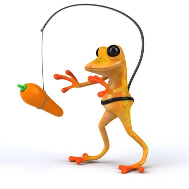 Eğlenceli kurbağa - 3D İllüstrasyon