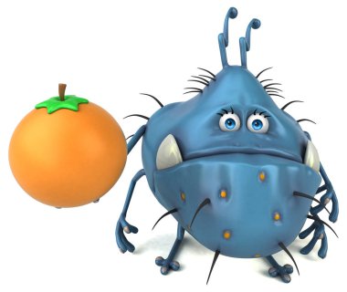 Komik çizgi film karakteri turuncu - 3d çizim ile