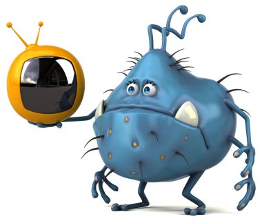 Tv - 3d çizim ile eğlenceli çizgi film karakteri