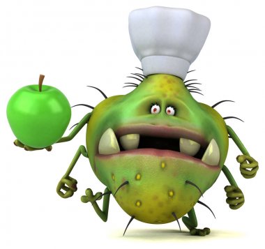 Apple - 3d çizim ile eğlenceli çizgi film karakteri