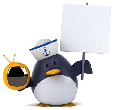 Tv - 3d çizim ile eğlenceli çizgi film karakteri