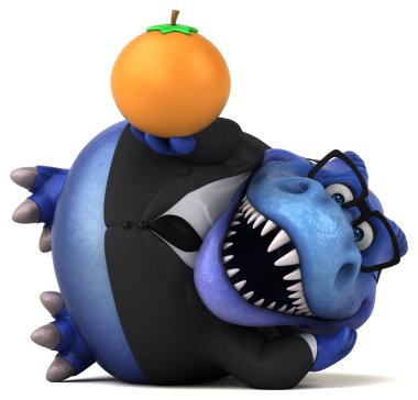 Komik çizgi film karakteri turuncu - 3d çizim ile