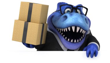 Komik karikatür karakter kutuları - 3d çizim ile